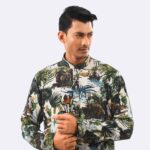 Men's Stylish Tropical Forest Print Panjabi - Image 3