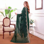 Premium Deep Emerald Stone Embroidered Salwar Kameez - Image 3