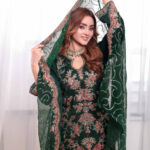 Premium Deep Emerald Stone Embroidered Salwar Kameez