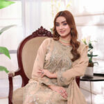 Premium Champagne Beige Stone Work Salwar Kameez - Image 2