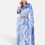 Silver Sky Tant Saree  তাঁত শাড়ী - Image 2