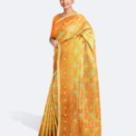 Golden Wood Handcrafted Tant Saree - Image 4