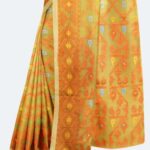 Golden Wood Handcrafted Tant Saree - Image 3